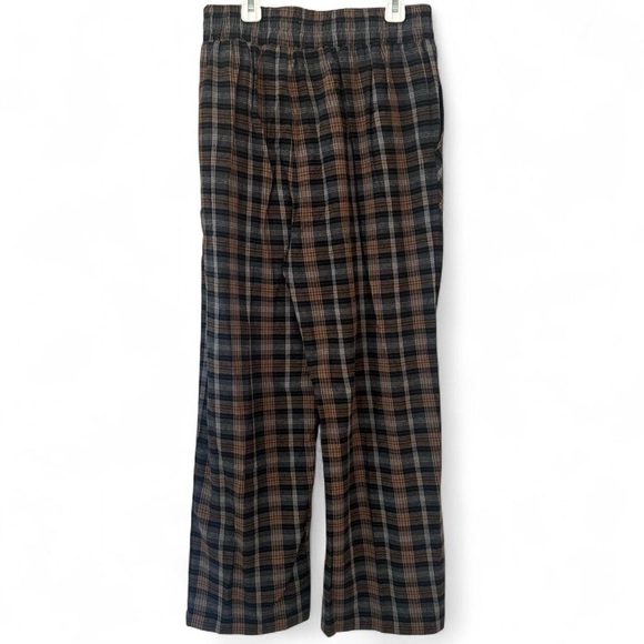 NEW Natural Life Wide-Leg Plaid Flannel Pants Black and Brown Medium - Picture 5 of 8